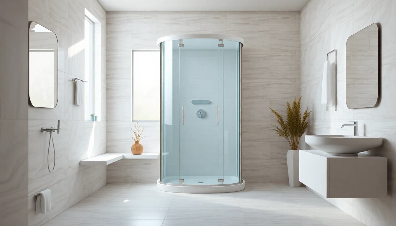Moderne sonni Duschkabine 100x100 in stilvollem Badezimmer-Design.