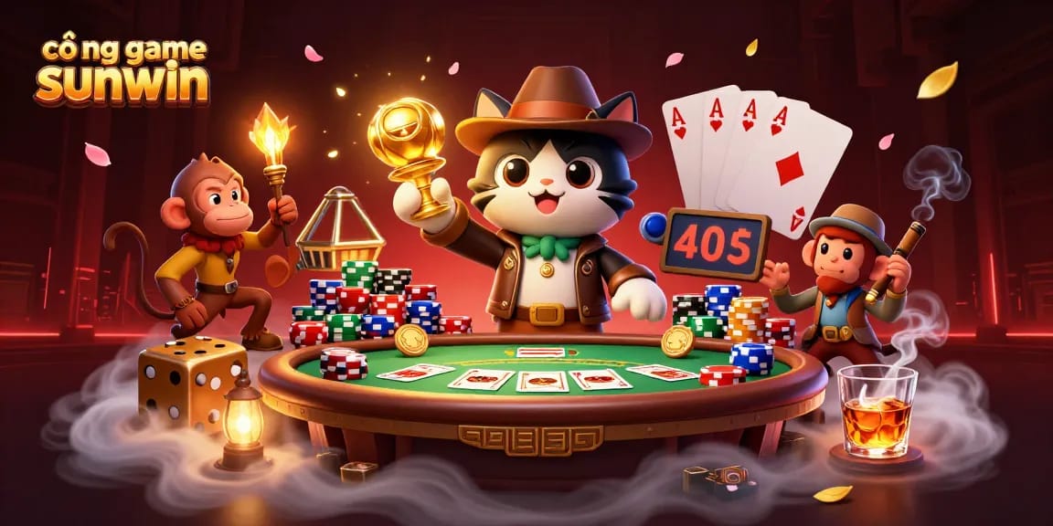 Experience thrilling gameplay at cổng game sunwin with vibrant characters and dynamic casino elements in a captivating scene
