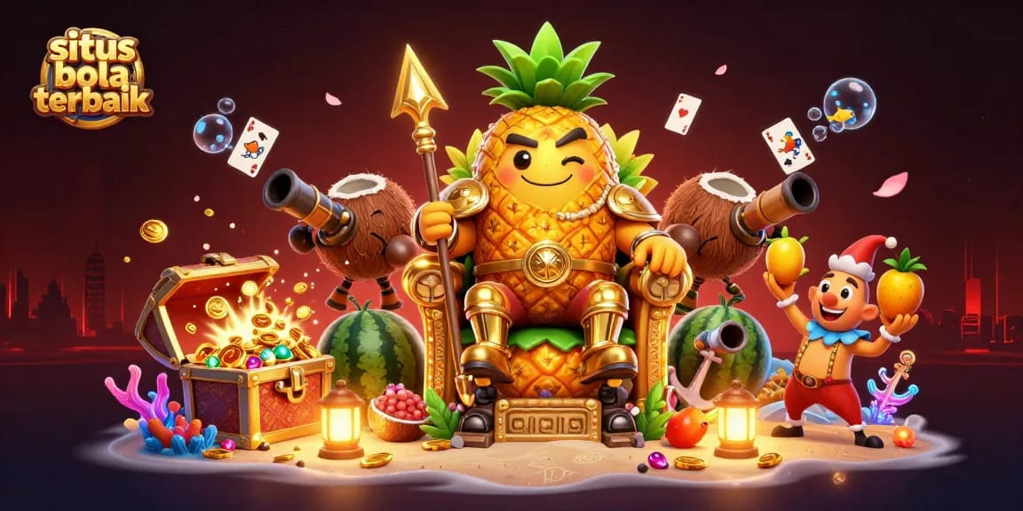 Experience winning thrills with situs bola terbaik in a vibrant 3D casino scene.