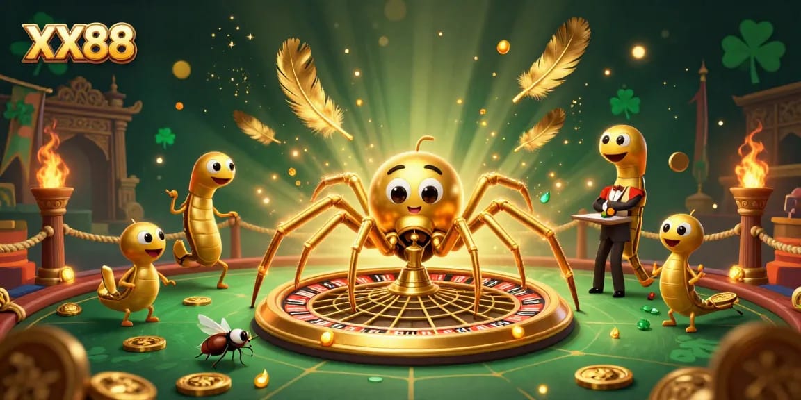 Engage with the thrilling roulette experience at XX88, featuring vibrant 3D characters and casino elements.