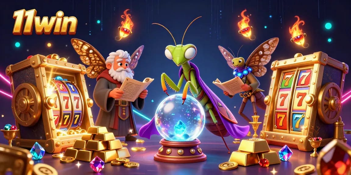 Experience the thrill of winning at 11win with vibrant casino characters and golden treasures.