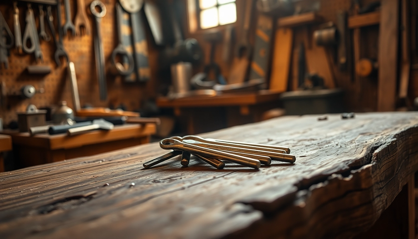 Utilize an alan key on a workbench, showcasing its essential role in precise assembly.