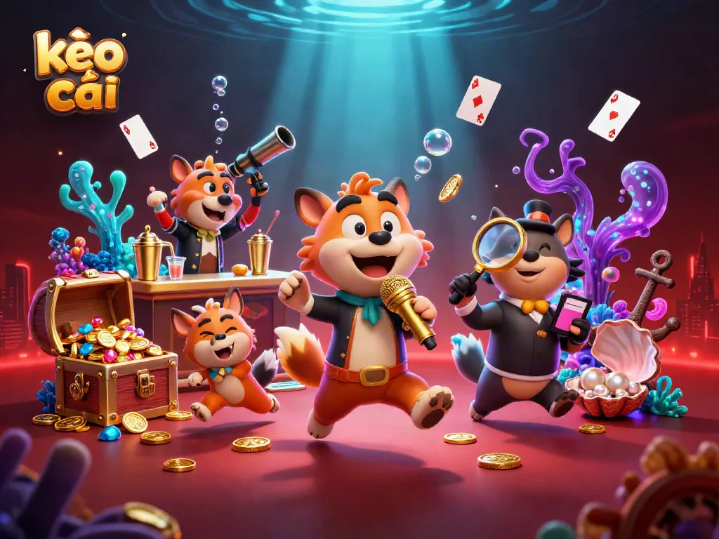Engage with kèo nhà cái in a vibrant casino scene featuring humor and lively interactions.