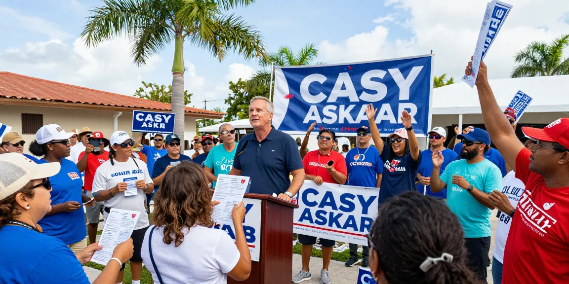 Supporters rallying for Casey Askar during a vibrant Florida campaign event.