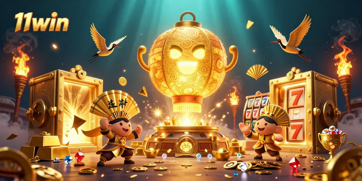 Experience thrilling gaming at 11win with our vibrant casino scene featuring rich golden elements.