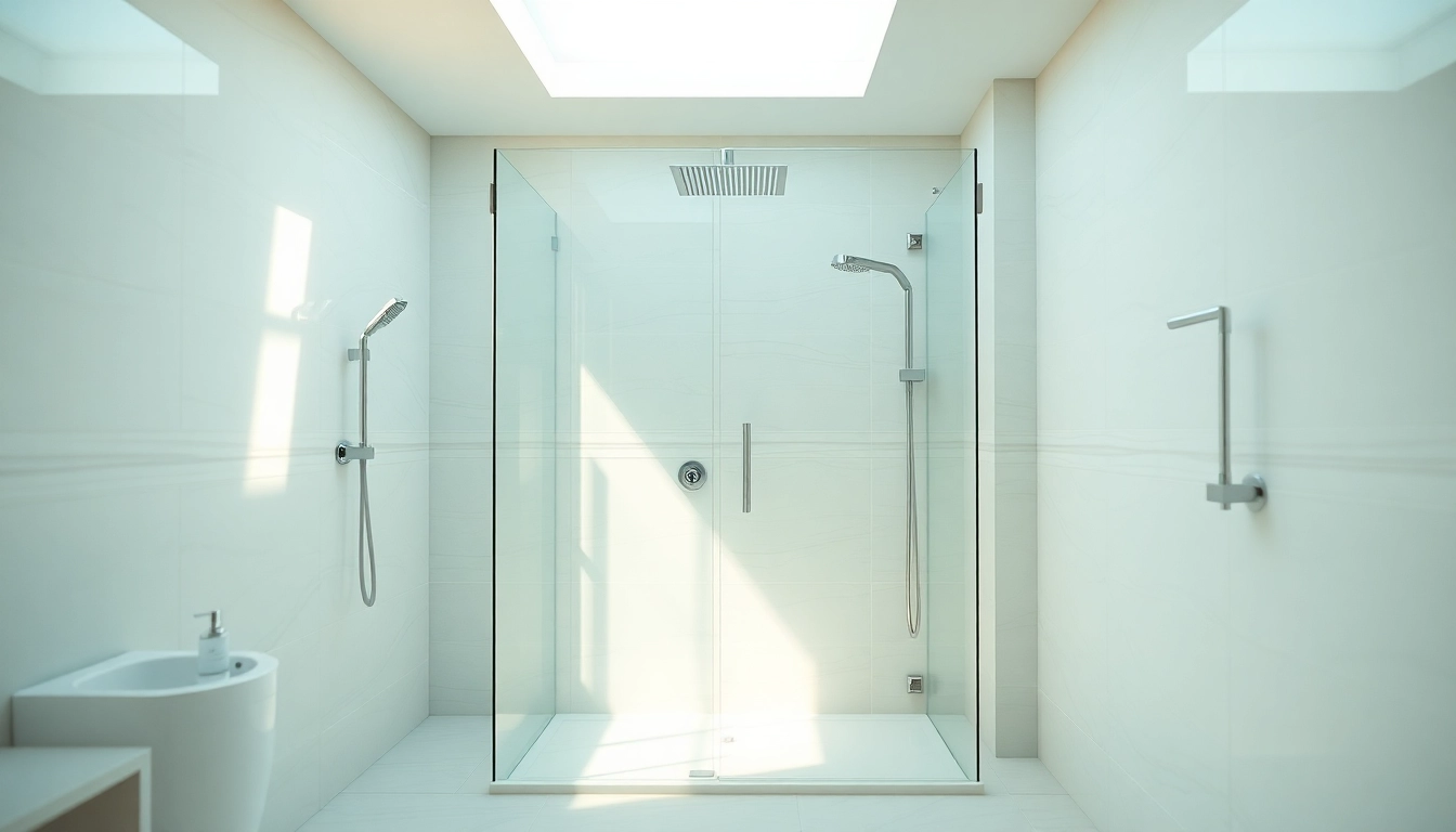 Experience elegant showers au with modern designs in a luxurious bathroom setting.
