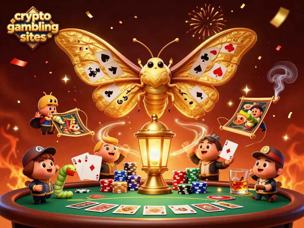 Experience thrilling gameplay at crypto gambling sites with vibrant cards and sparkling casino elements