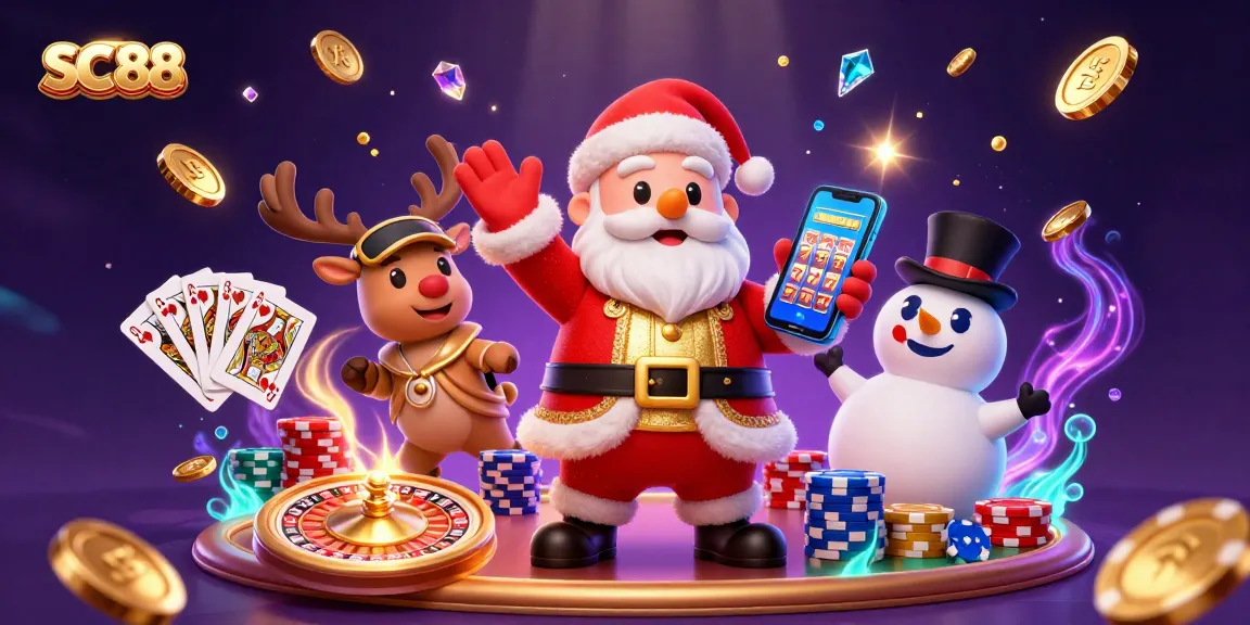 Experience the thrill of SC88 with jackpot slots, festive characters, and vibrant casino elements.
