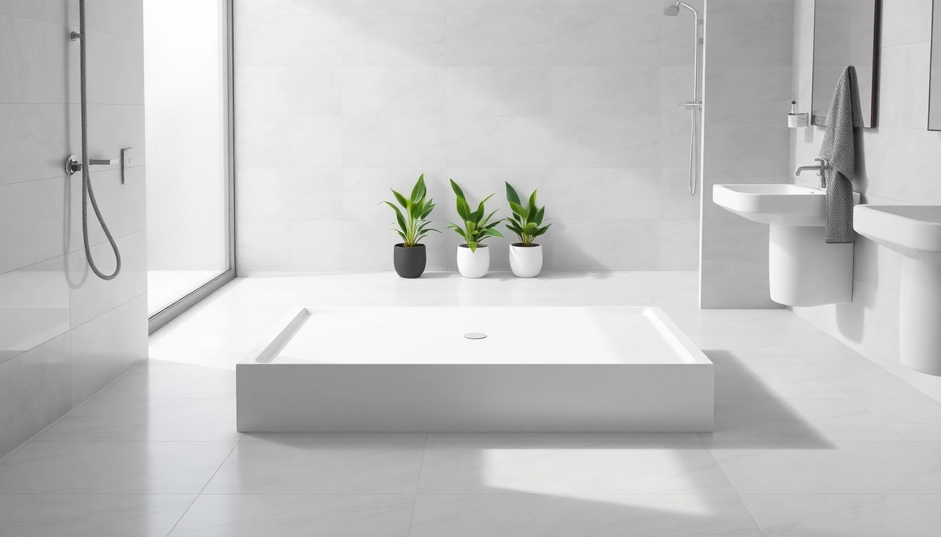 Stylish 800 x 800 shower base illuminated by natural light in a modern bathroom setting.
