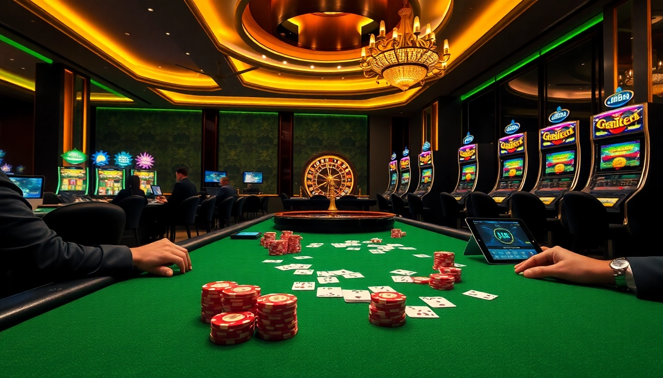 An immersive casino experience highlighting poker action and slot machines at https://xx88.se.net/.