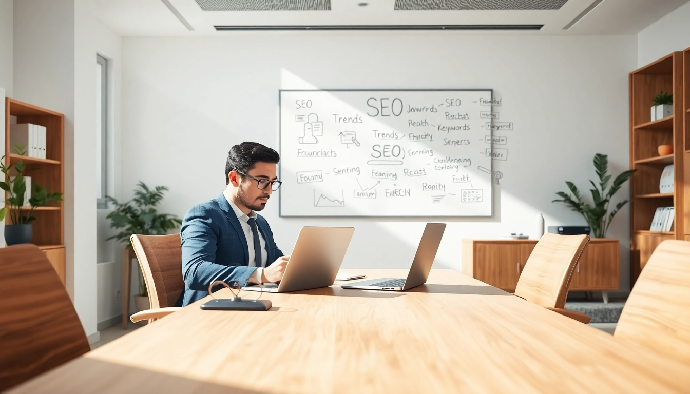 Lawyer engaged in SEO for Law Firms strategy with modern tech and tools.