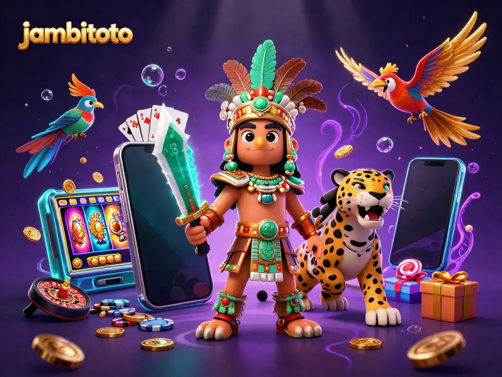 Experience thrilling gaming action at jambitoto with vibrant 3D characters and exciting casino elements.