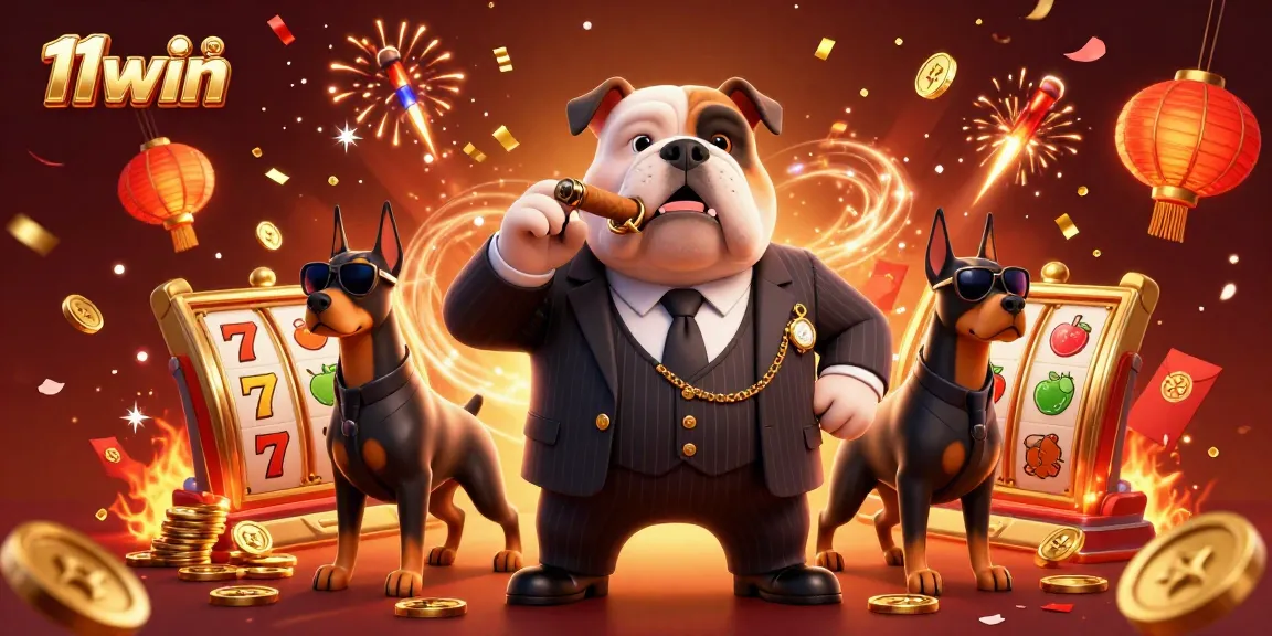 Experience excitement at 11win with lively slot reels and charismatic characters in a vibrant scene.