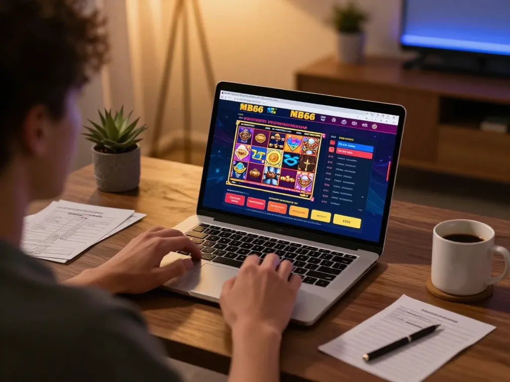 Engaging in exciting gameplay on MB66's online casino platform at home