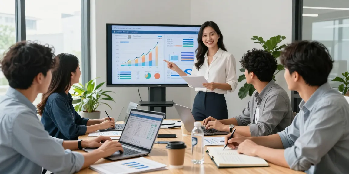 Colaborare eficientă în contabilitate SRL, echipă diversă analizând rapoarte financiare.