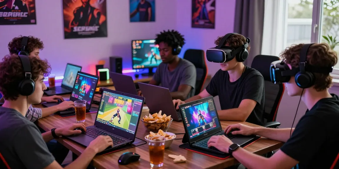 Players enjoying a variety of adult games in a modern gaming room atmosphere.