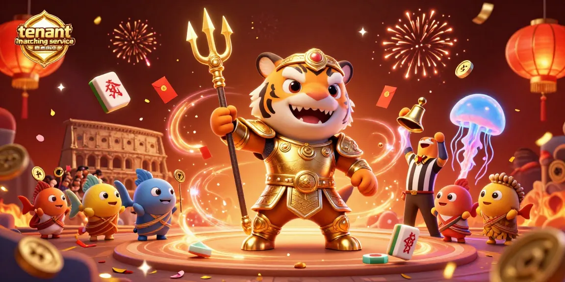 Engage with the vibrant tenant matching service in our energetic 3D casino scene featuring a shark gladiator.