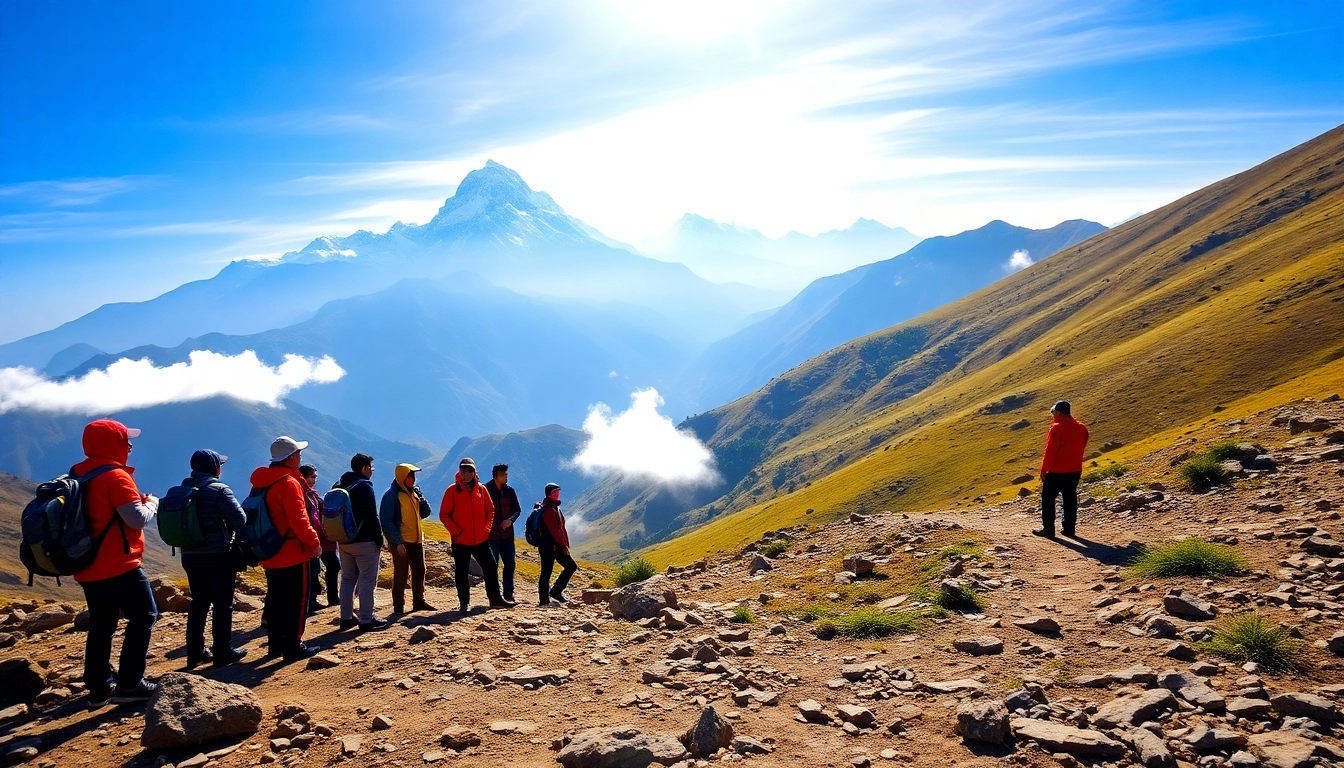 Experience the stunning landscapes of the sandakphu trek with trekkers and majestic mountain views. related image