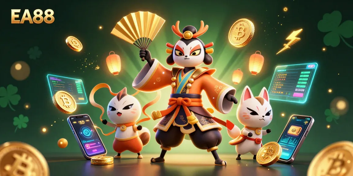 Experience the dynamic EA88 gameplay with vibrant characters and glowing crypto elements in a thrilling casino scene.