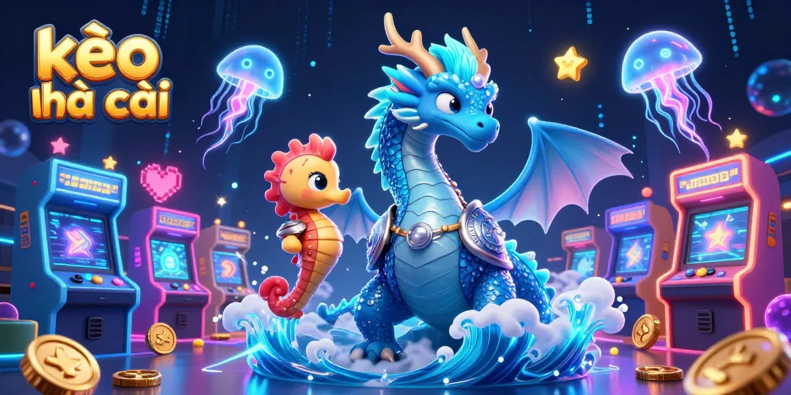 Engage with the thrilling kèo nhà cái world through a vibrant scene featuring a dragon, seahorse knight, and jellyfish.